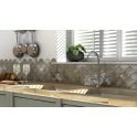 Smokey Grey Gloss 27.3cm x 25.9cm Fan Mosaic Tile