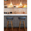Smokey Grey Gloss 27.3cm x 25.9cm Fan Mosaic Tile
