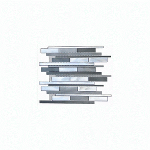 Somer Tile Fuse Linear Interlocking Aluminium and Glass Mix 28cm x 32cm Mosaic