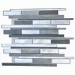 Somer Tile Fuse Linear Interlocking Aluminium and Glass Mix 28cm x 32cm Mosaic