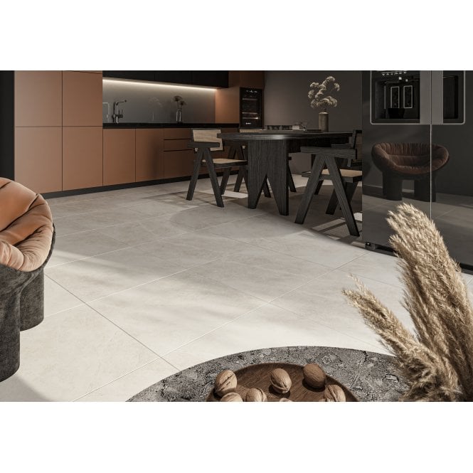 Space Stone Ivory 60cm x 60cm Wall and Floor Tile