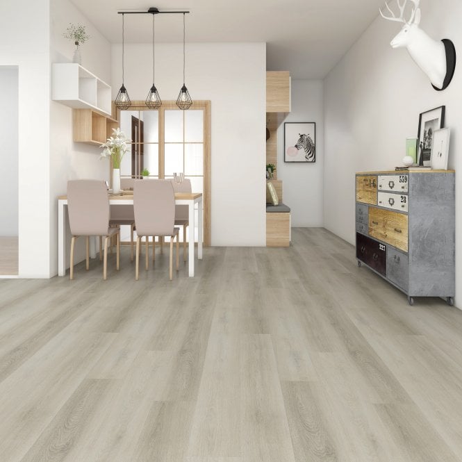 SPC Vinyl Ashen Wood Effect 18.3cm x 122cm x 5mm (2.23 Sq/M Per Pack)