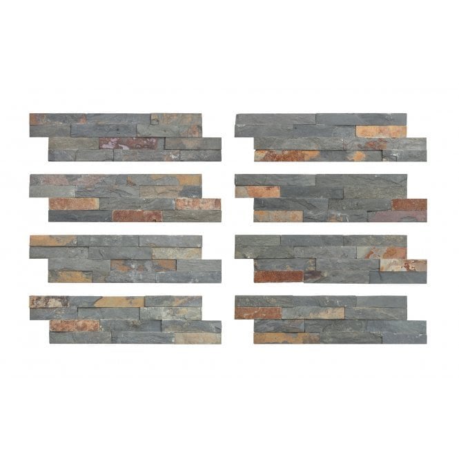 Splitface Rustic Multicolour 10cm x 36cm Wall Tile