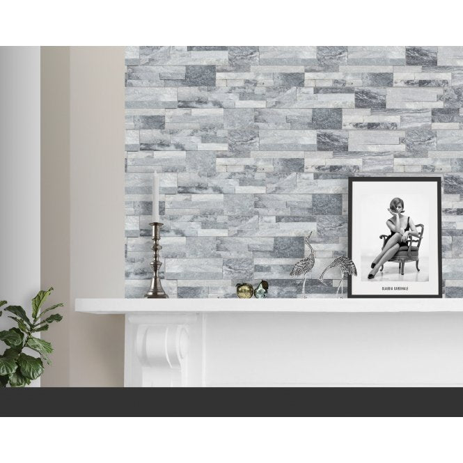 Splitface White Grey 10cm x 36cm Corner Tile