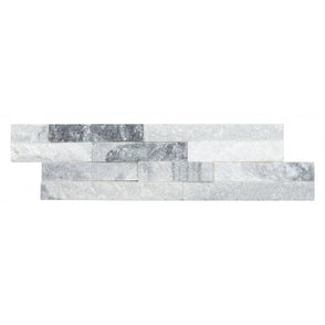 Splitface White Grey 10cm x 36cm Wall Tile