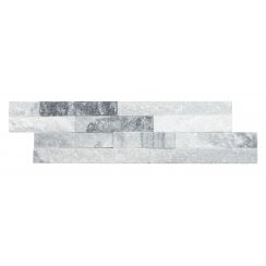 Splitface White Grey 10cm x 36cm Wall Tile