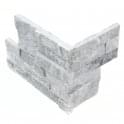 Splitface White Grey 18cm x 35cm Corner Tile