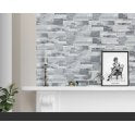 Splitface White Grey 18cm x 35cm Corner Tile