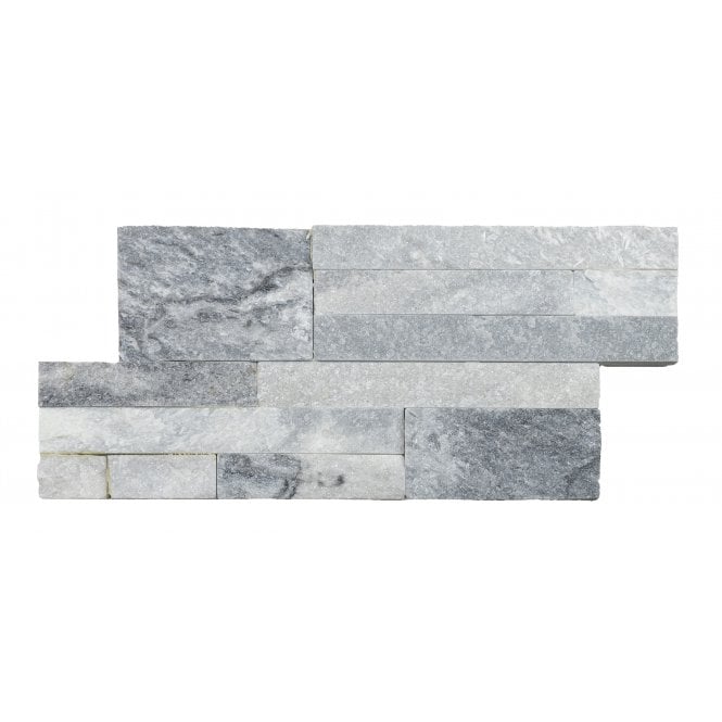 Splitface White Grey 18cm x 35cm Wall Tile