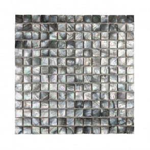 Square Mother Of Pearl Black 2mm (2cm x 2cm) 30.5cm x 30.5cm Mosaic Tile