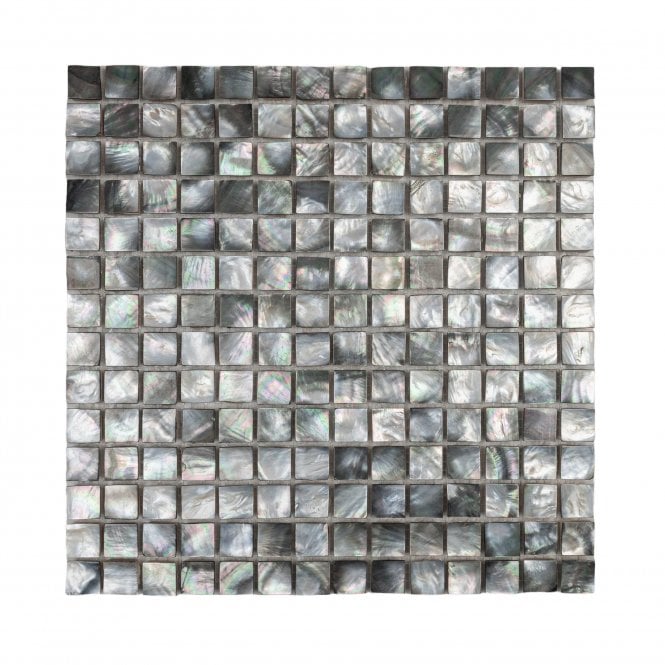 Square Mother Of Pearl Black 2mm (2cm x 2cm) 30.5cm x 30.5cm Mosaic Tile