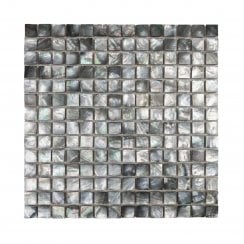 Square Mother Of Pearl Black 2mm (2cm x 2cm) 30.5cm x 30.5cm Mosaic Tile