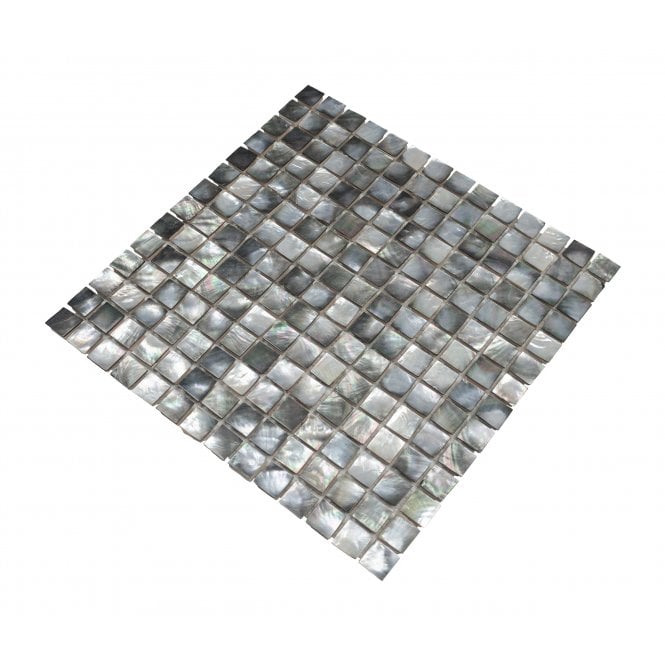 Square Mother Of Pearl Black 2mm (2cm x 2cm) 30.5cm x 30.5cm Mosaic Tile