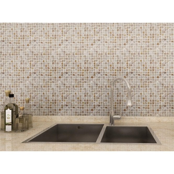 Square Mother Of Pearl Natural (2cm x 2cm) 30.5cm x 30.5cm Mosaic Tile