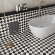 St Julian Black and White Marble Effect 45cm x 45cm Wall and Floor Tile