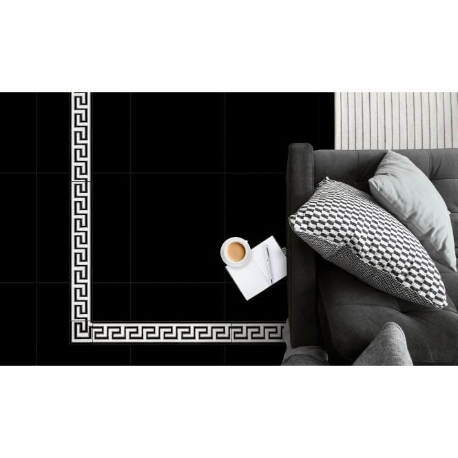 Staturio Greek Key Corner 9.8cm x 9.8cm Wall & Floor Tile