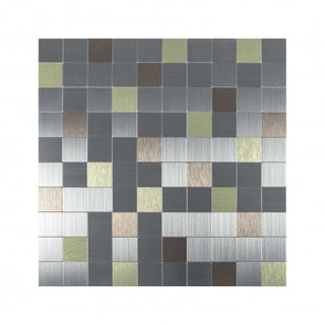 Steel Mix Mosaic 30cm x 30cm Peel & Stick Mosaic Tile
