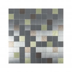 Steel Mix Mosaic 30cm x 30cm Peel & Stick Mosaic Tile