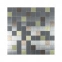 Steel Mix Mosaic 30cm x 30cm Peel & Stick Mosaic Tile