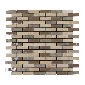 StoneBrick Beige 30cm x 30cm Peel & Stick Mosaic Tile