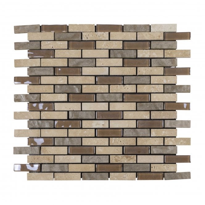 StoneBrick Beige 30cm x 30cm Peel & Stick Mosaic Tile