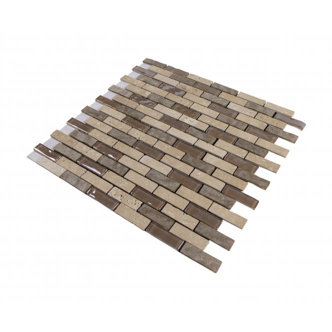 StoneBrick Beige 30cm x 30cm Peel & Stick Mosaic Tile