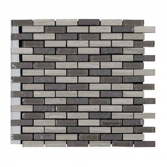 Stonebrick Grey 30cm x 30cm Peel & Stick Mosaic Tile