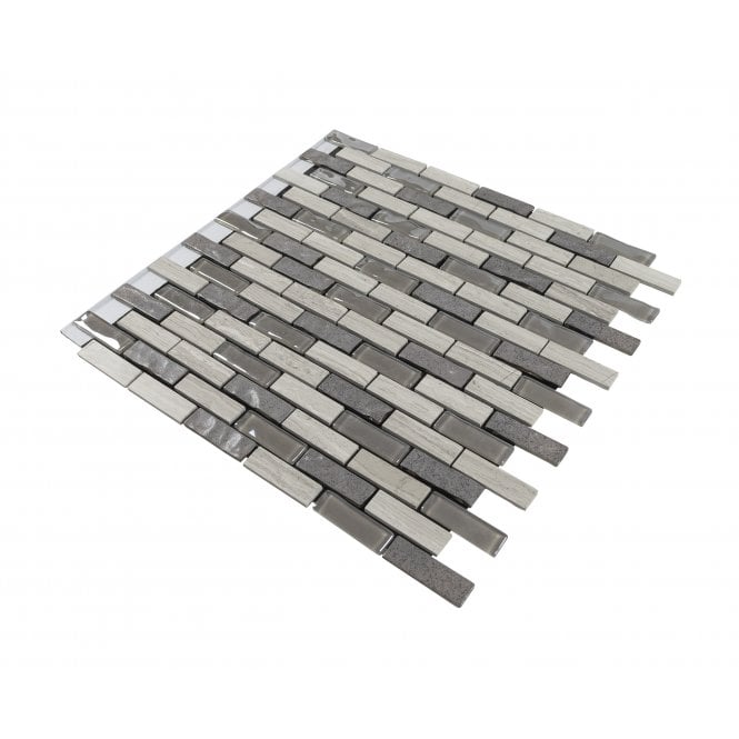 Stonebrick Grey 30cm x 30cm Peel & Stick Mosaic Tile