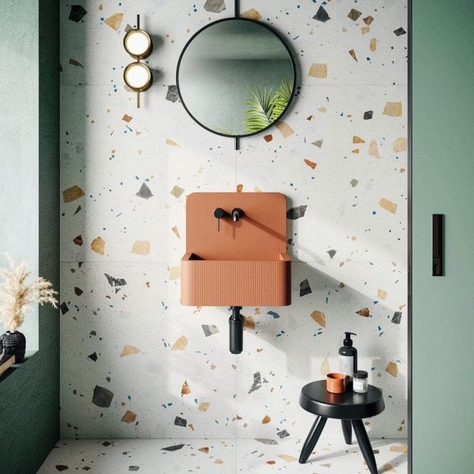 Stracciatella Ivory Terrazzo Mix 60cm x 60cm Wall & Floor Tile