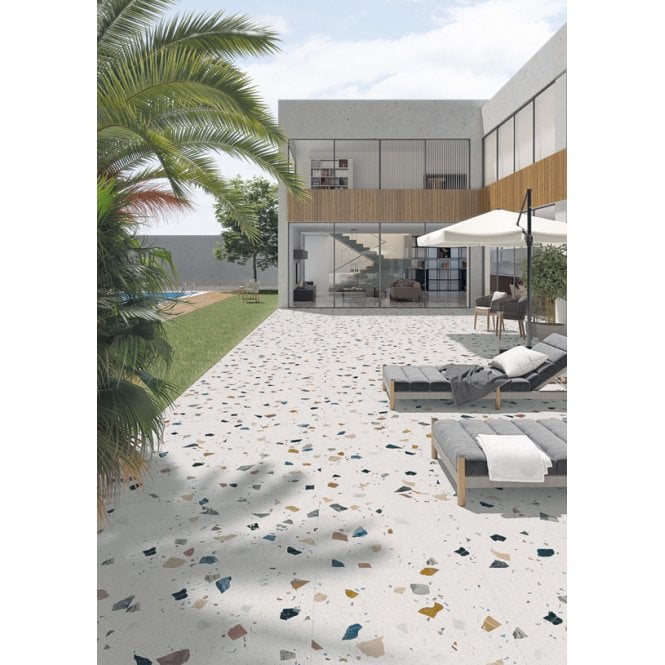 Stracciatella Ivory Terrazzo Mix 75cm x 75cm Wall & Floor Tile
