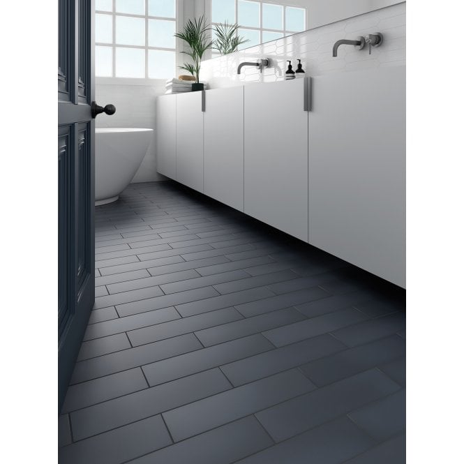 Equipe Stromboli Glassy Blue 9.2cm x 36.8cm Wall & Floor Tile