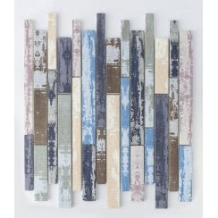 Summer Wood Interlocking Aluminium and Glass Mix (2.4cm x 9.8cm) 30cm x 30cm Mosaic