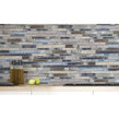 Summer Wood Interlocking Aluminium and Glass Mix (2.4cm x 9.8cm) 30cm x 30cm Mosaic