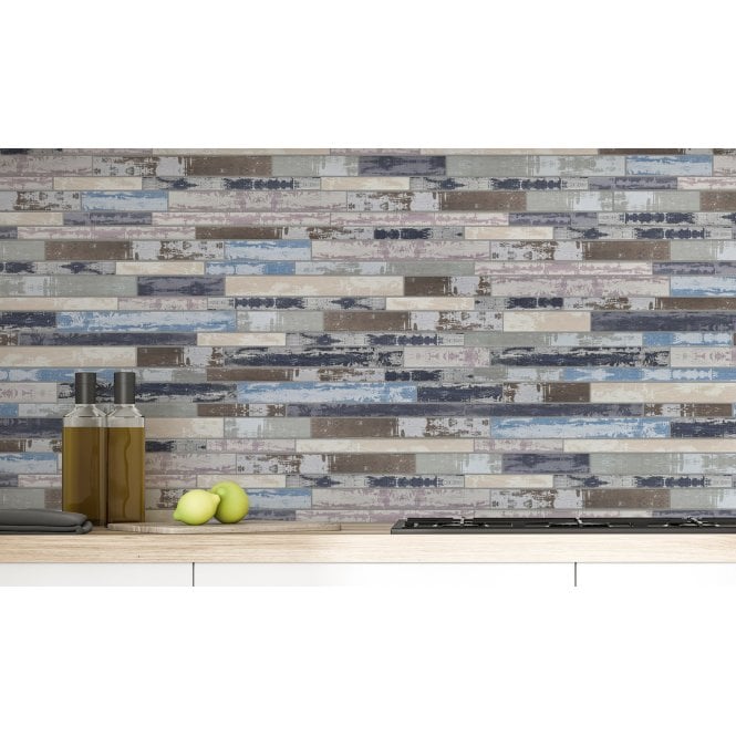 Summer Wood Interlocking Aluminium and Glass Mix (2.4cm x 9.8cm) 30cm x 30cm Mosaic