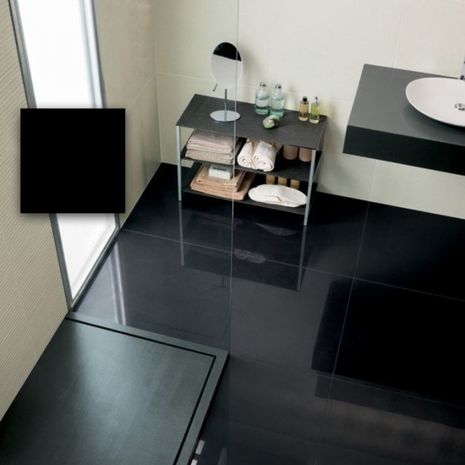 Super Black Polished Porcelain 60cm x 60cm Floor Tile
