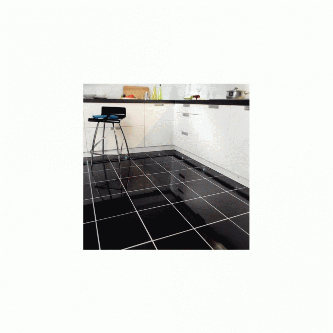 Superior Orca Black Fin Effect Polished 60cm x 60cm Floor Tile