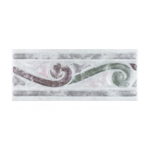 Heckstream Swirl Cameo Green CAM 315 10cm x 20cm Border Tile