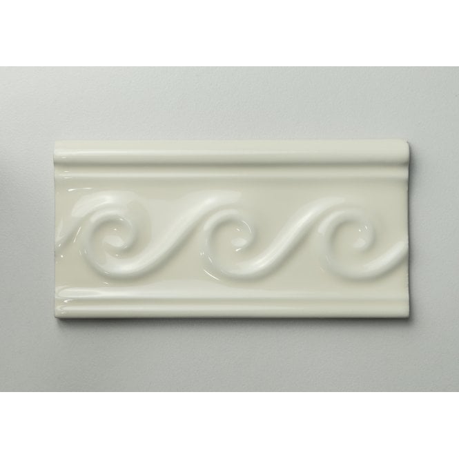 Heckstream Swirl Cream 7.5cm x 15cm Border Tile