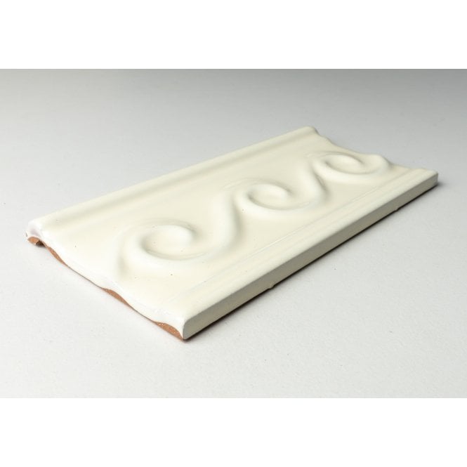 Heckstream Swirl Cream 7.5cm x 15cm Border Tile