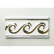 Heckstream Swirl Gold white 7.5cm x 15cm Border Tile