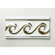 Heckstream Swirl Gold white 7.5cm x 15cm Border Tile