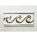 Heckstream Swirl Gold white 7.5cm x 15cm Border Tile