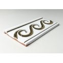 Heckstream Swirl Gold white 7.5cm x 15cm Border Tile