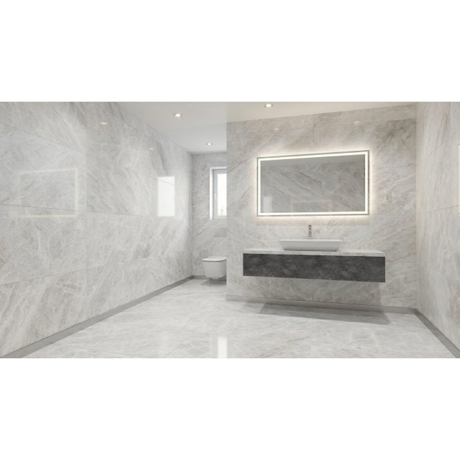 Taj Mahal Light Grey Polished 60cm x 120cm Wall & Floor Tile