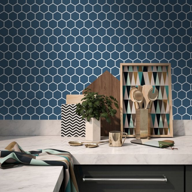 Talara Hex Ocean 17cm x 52cm Wall & Floor Tile