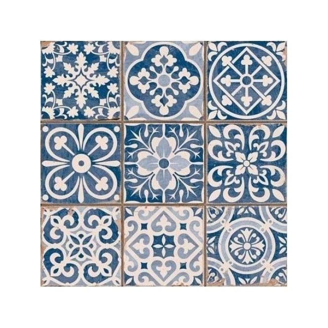 Peronda Tangier Blue Decor 33cm x 33cm Wall & Floor Tile