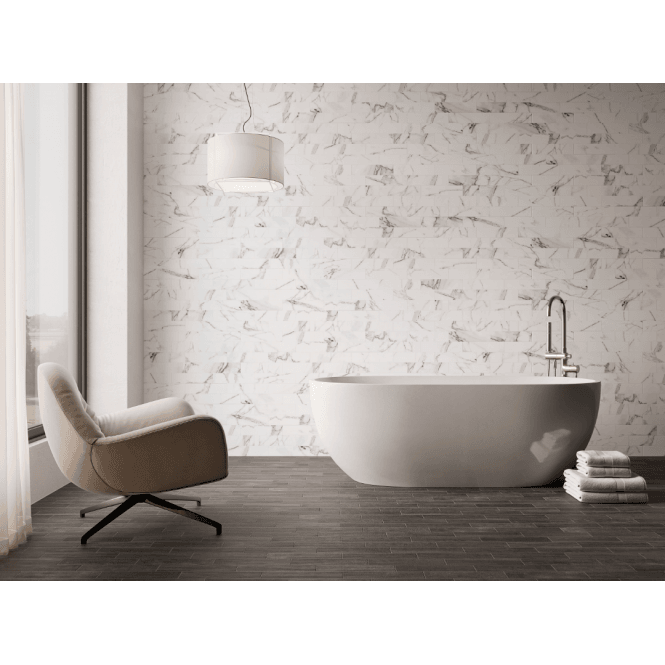 Tattoo White 7.5cm x 30cm Wall Tile