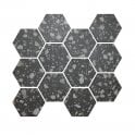 Terrazzo Hexagon Dark Grey Mosaic 26cm x 27.8cm Wall & Floor Tile