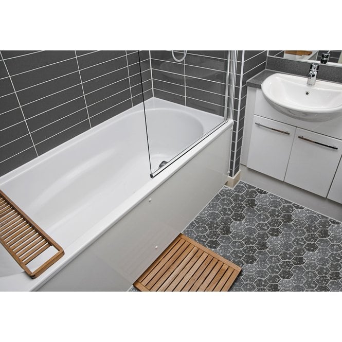 Terrazzo Hexagon Dark Grey Mosaic 26cm x 27.8cm Wall & Floor Tile