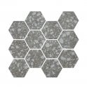Terrazzo Hexagon Medium Grey Mosaic 26cm x 27.8cm Wall & Floor Tile